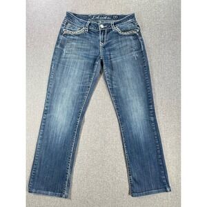LA Idol USA Bootcut Jeans Womens 7 Blue Great Embellished Rhinestone Low Rise